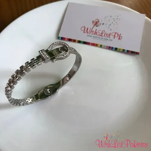 Cartier Buckle Bangle With Stones