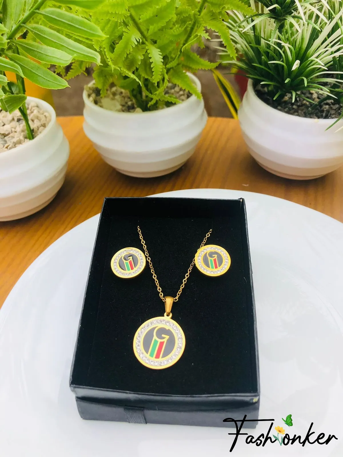 Gg Black Gold Jewelry Set