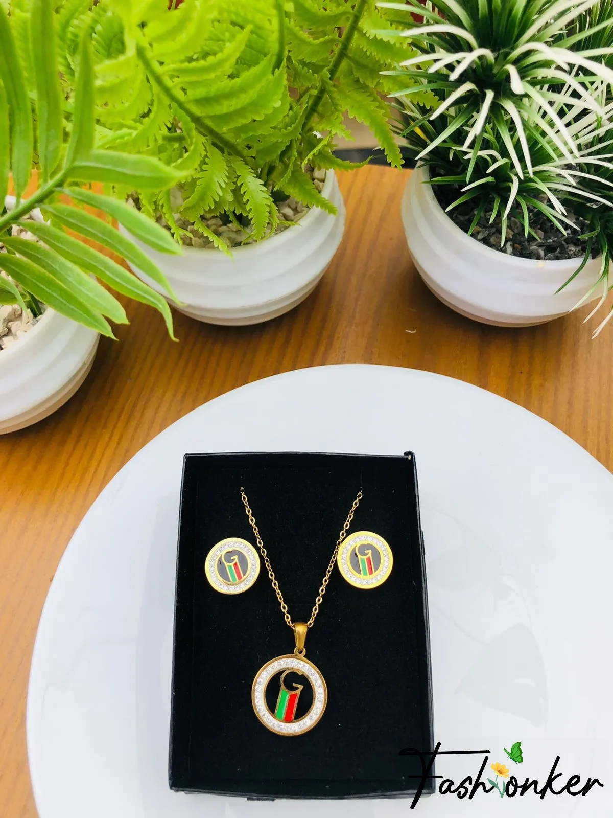 Gg Black Gold Jewelry Set