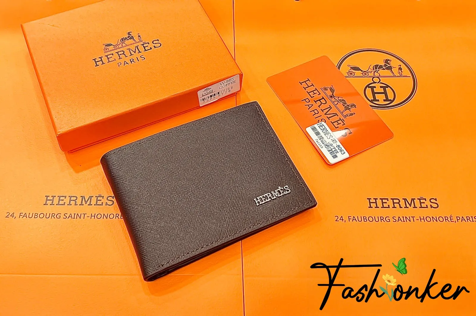 Hermes Brown Textured Wallet For Him