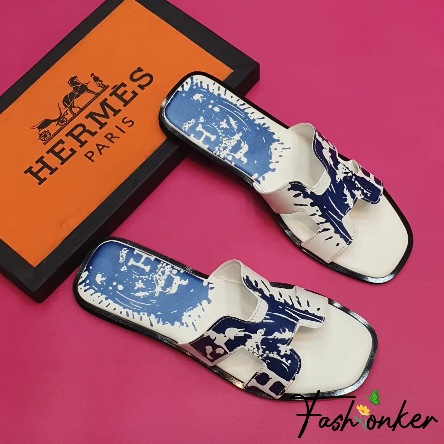 Hermes Colorful Slippers