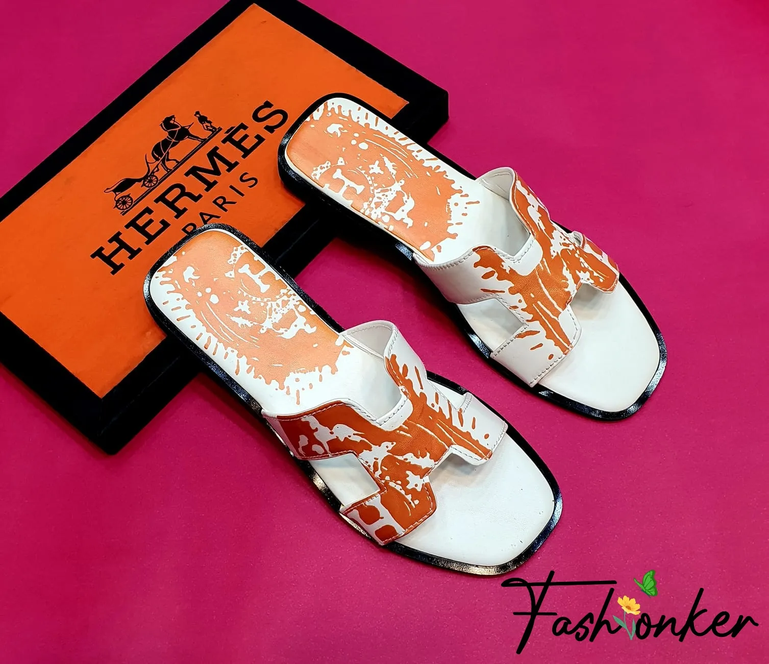 Hermes Colorful Slippers
