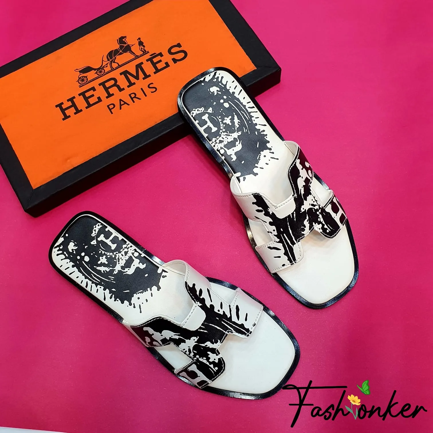 Hermes Colorful Slippers