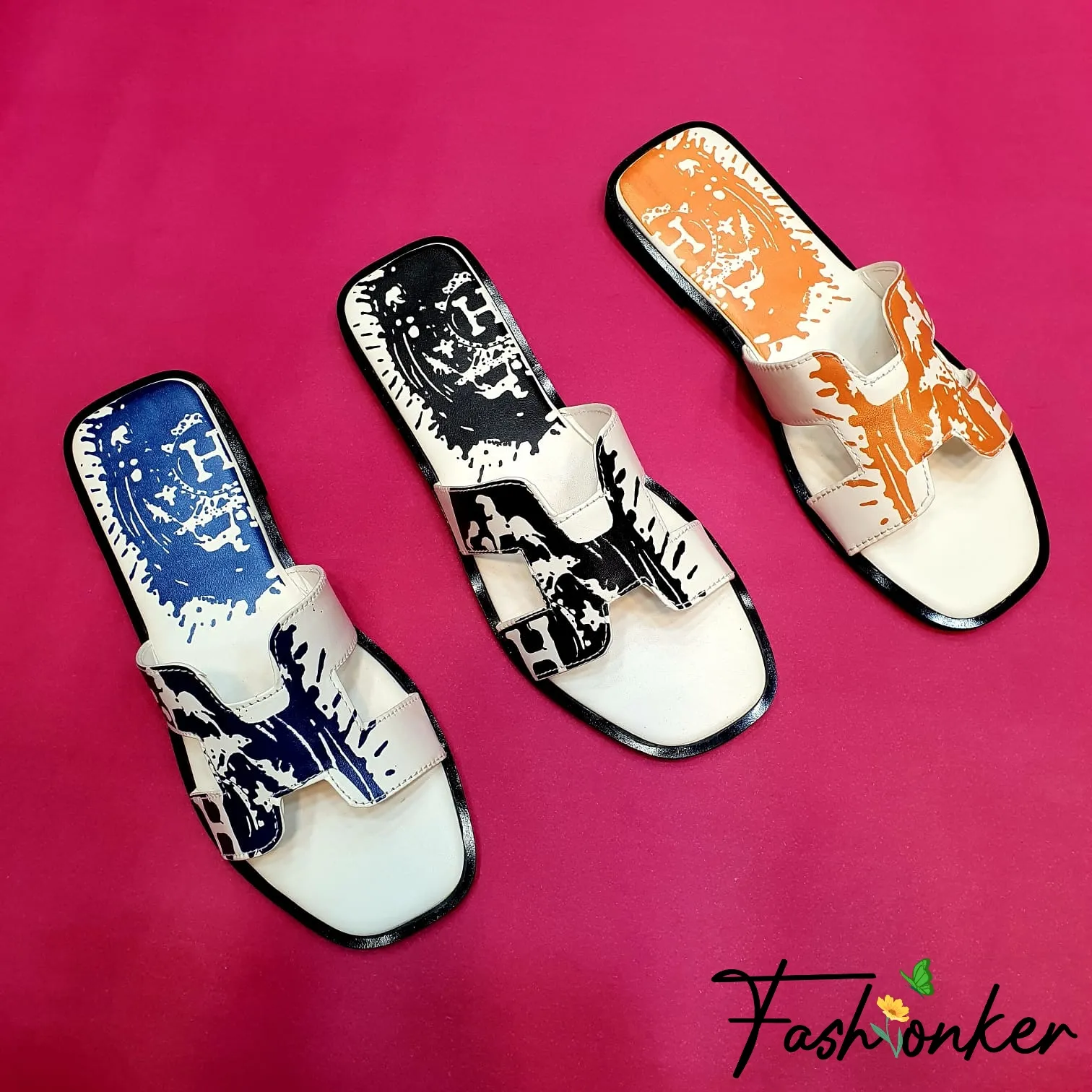 Hermes Colorful Slippers