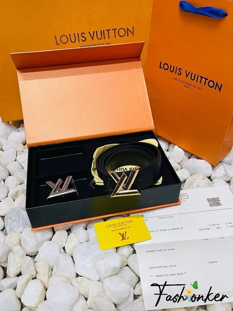 Lv Belt With Extra Buckle With Brand Box