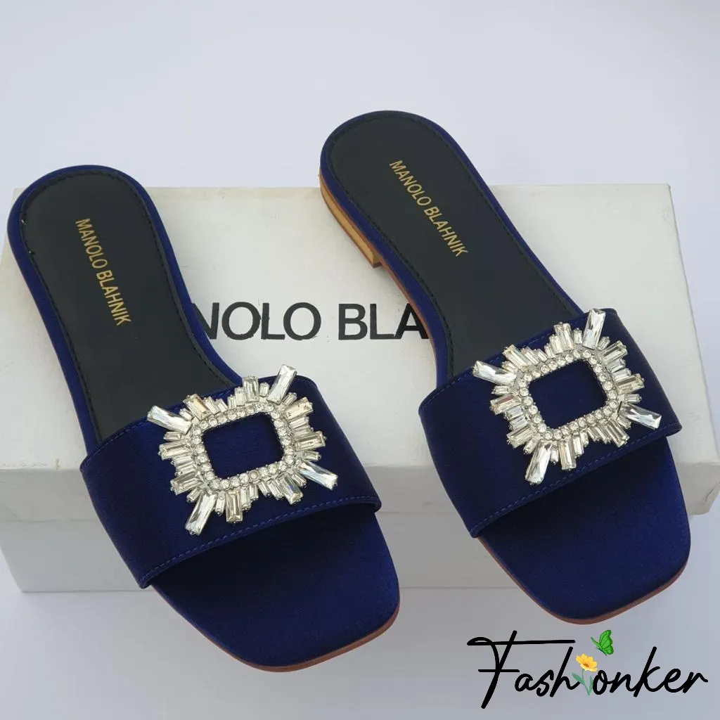 Manolo Rhinestones Slippers