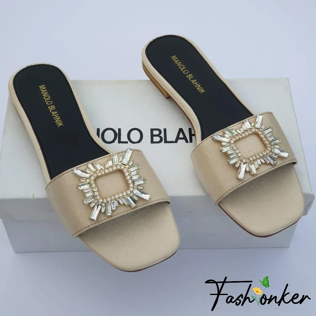 Manolo Rhinestones Slippers