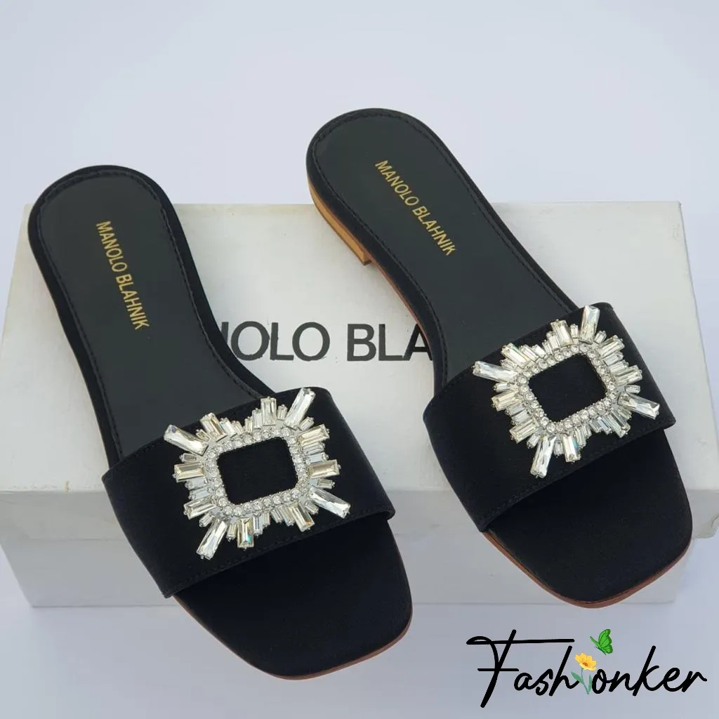 Manolo Rhinestones Slippers
