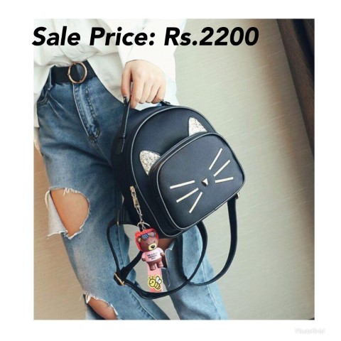Meow Backpack With Keychain