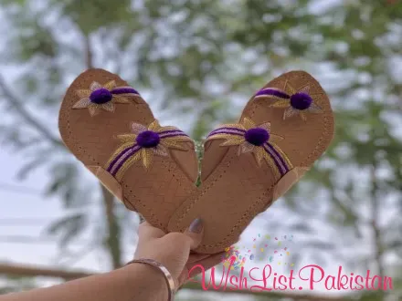 Pompom Kolhapuri Purple