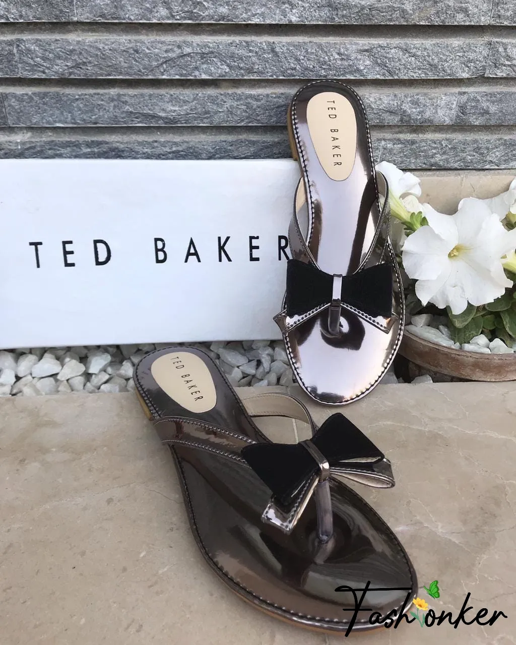 Ted Baker Bowtie Flat Slippers