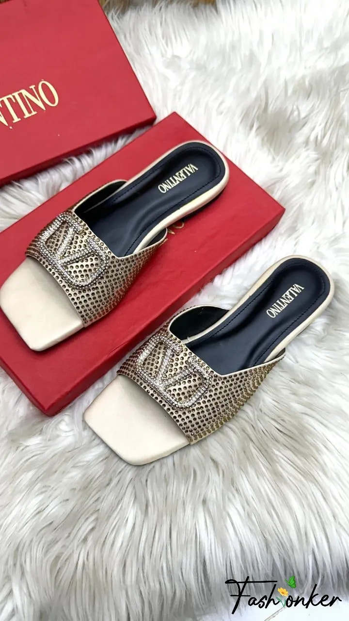 Valentino Stone Slippers  