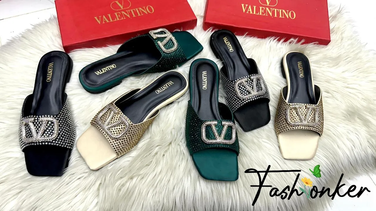 Valentino Stone Slippers  