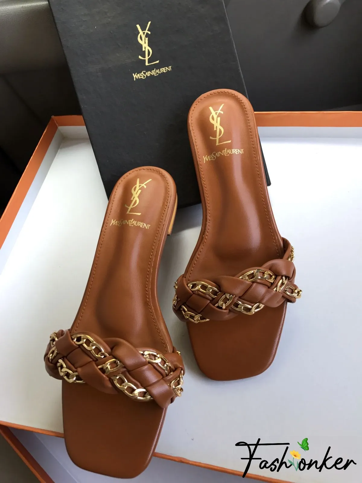 Ysl Chain Slippers
