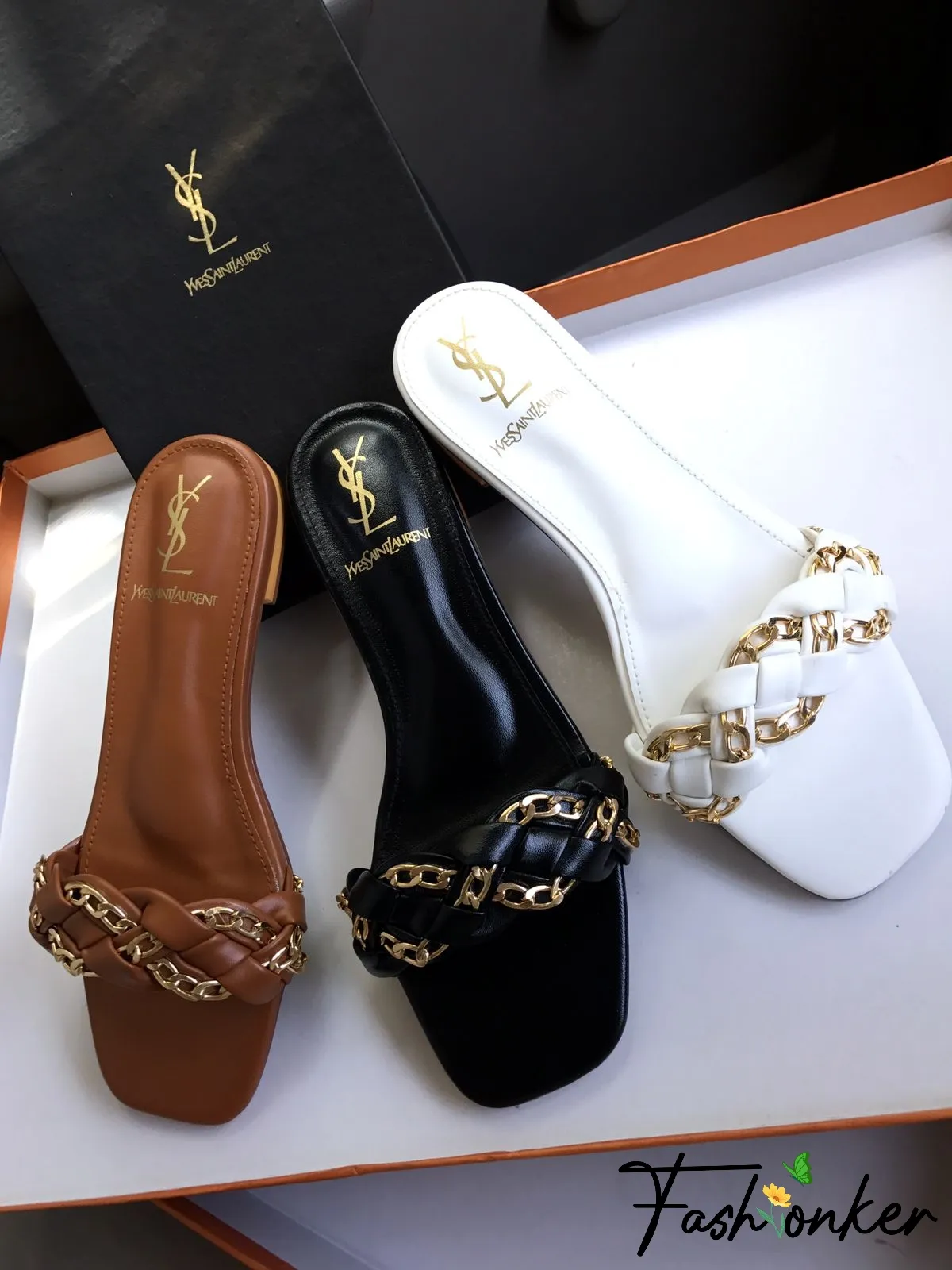 Ysl Chain Slippers